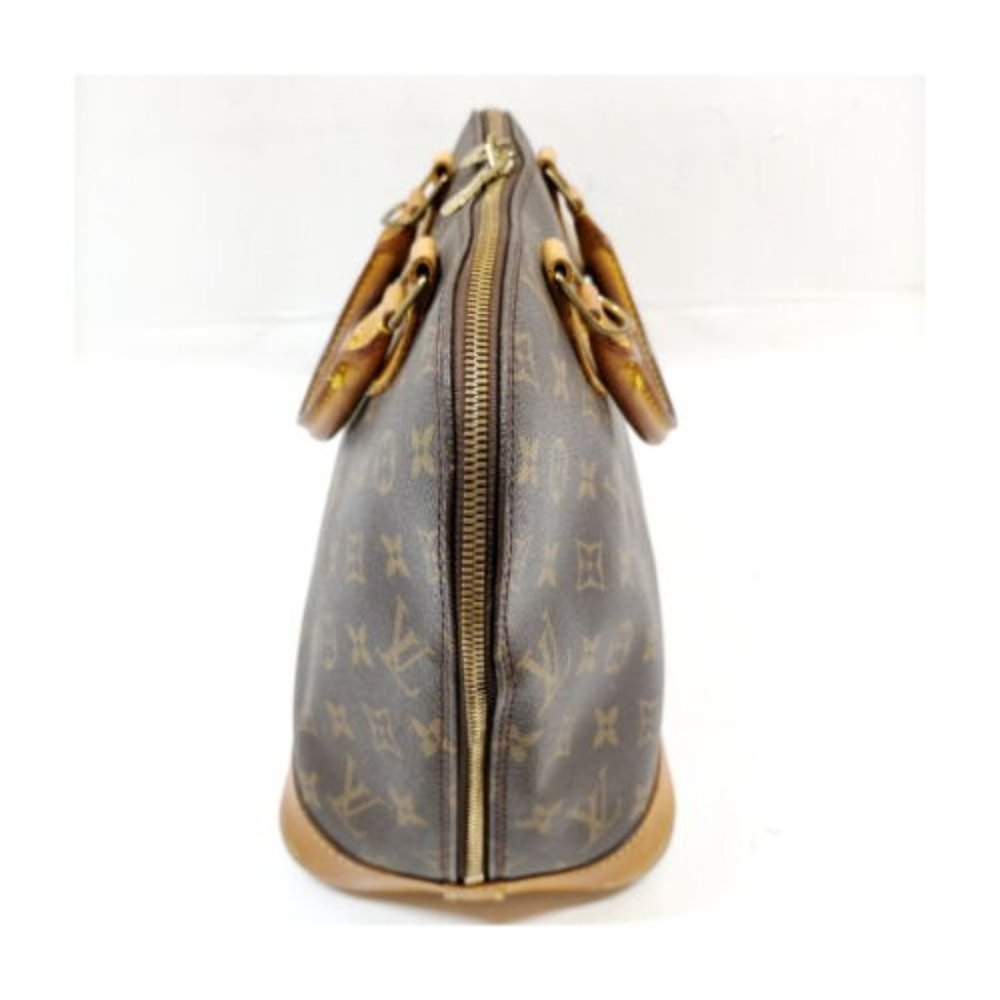 Vintage Louis Vuitton Alma Monogram Leather Handbag Satchel Brown Tan Gold EUC - Picture 7 of 15
